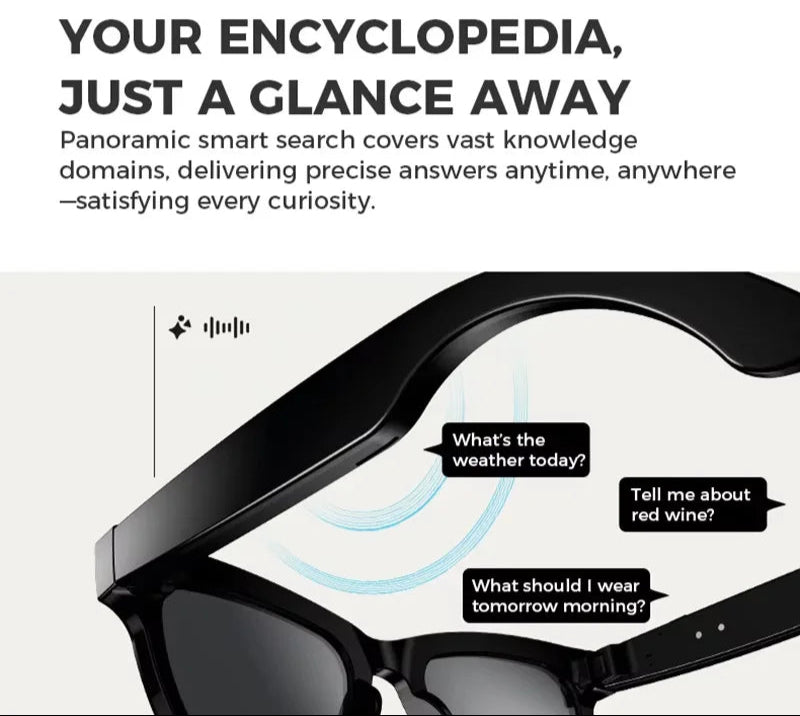 Ai Glasses: with HD camera, AI translation, AI Intelligence,Object recognition, Bluetooth audio, smart shooting glasses