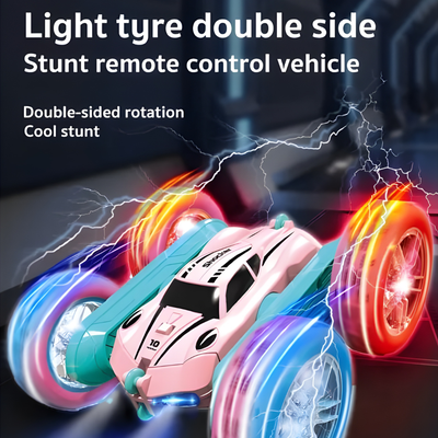 Remote Control Stunt Car Light Wheel Swing Arm Double-sided Rolling Car Toy