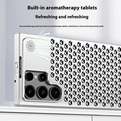 Spring Fastener Magnetic Suction Aluminum Alloy Heat Dissipation S24ultra Phone Case