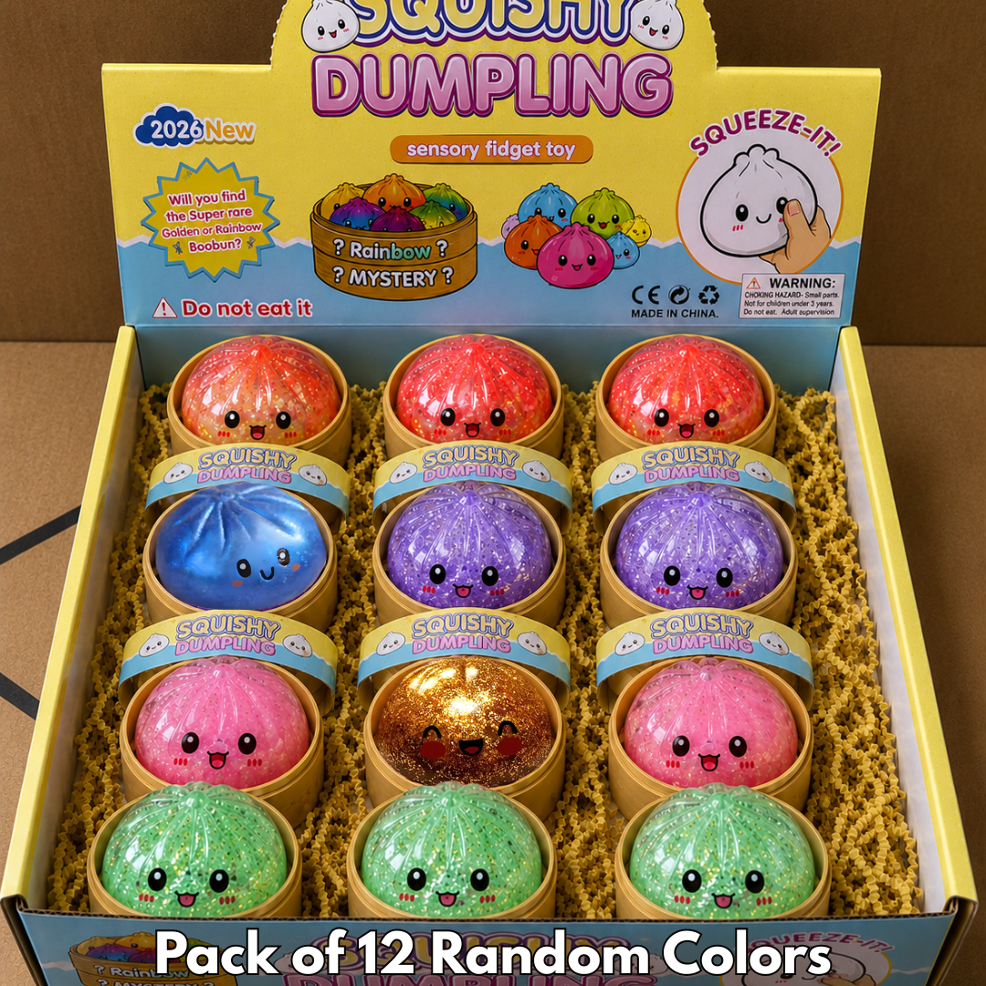 Glitter Squish Dumpling Colorfull Dumpling Squish Stress Relief Ball Pack of 144 pcs Cartoon