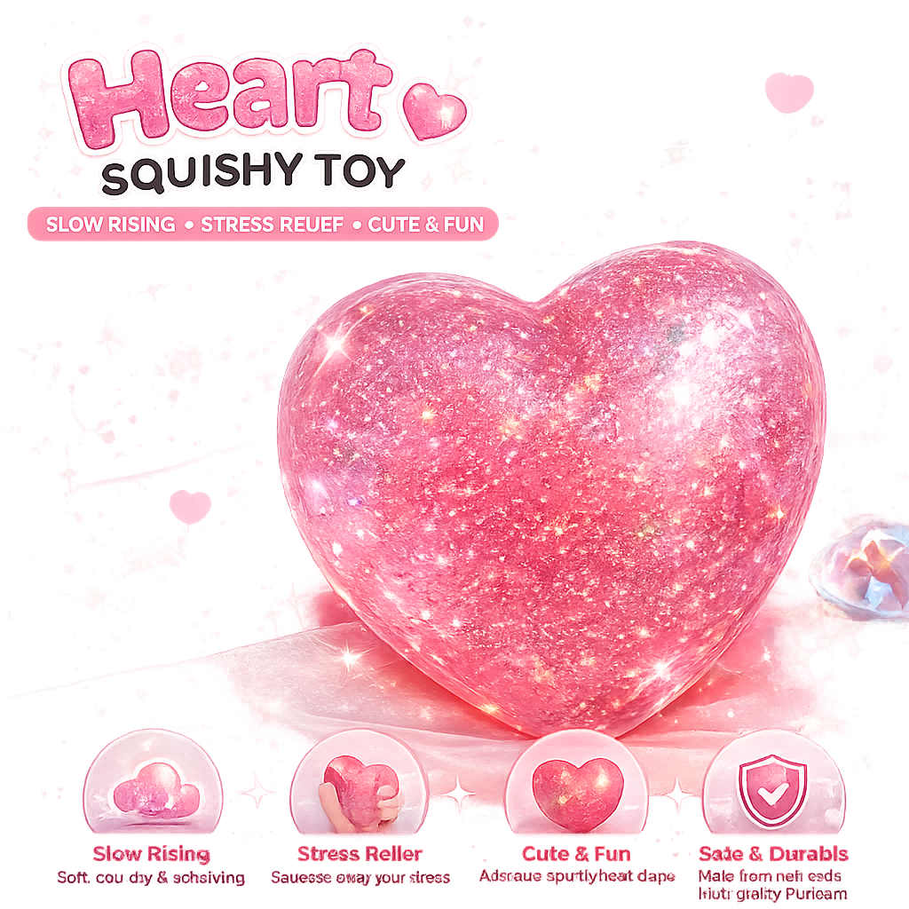 Heart Squishy Toy Slow Rising Squeeze Stress Relief Toy