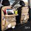 PU Leather Car Storage Bag Multifunction Seat Back Tray Hanging Bag Waterproof Car Organizer Automotive Interior Accessories