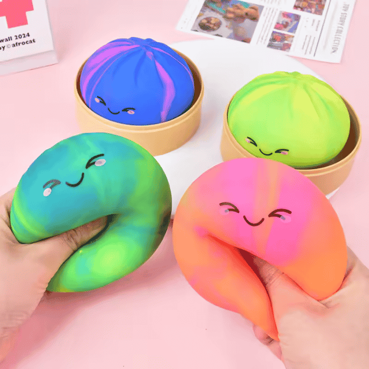 Glitter Squish Dumpling Colorfull Dumpling Squish Stress Relief Ball Pack of 144 pcs Cartoon