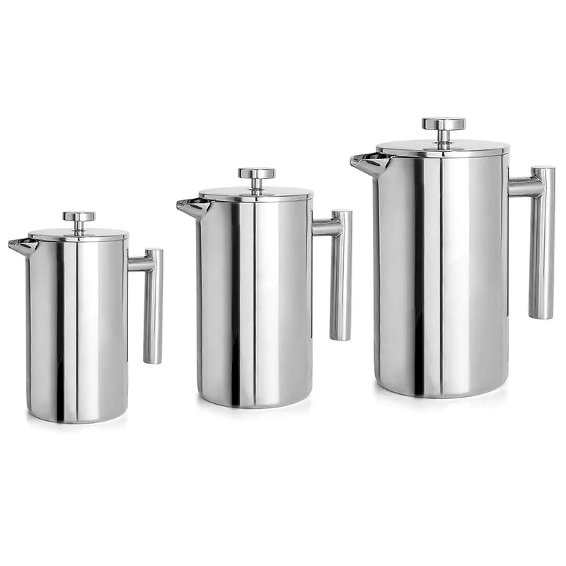 French Press Coffee Maker - 304 Stainless Steel Double-Layer