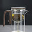 One Click Magnetic Teapot Separation Filtration Glass Tea Pot Wood Handle Tea Water Separation Inner Container Teapot